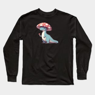 Cute simple Mushroom Hat Dinosaur Tyrannosaurus Rex Long Sleeve T-Shirt